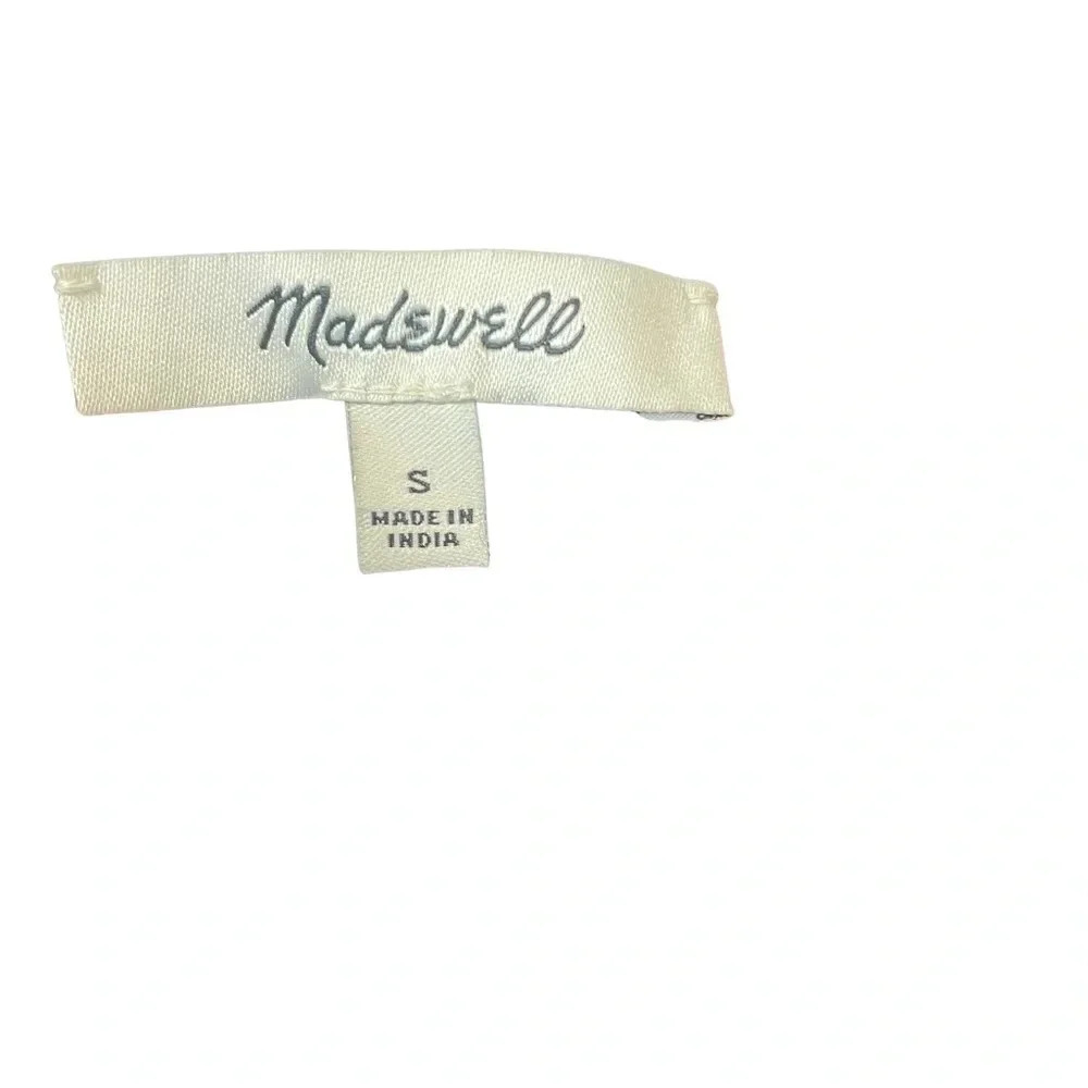 MADEWELL Shirt Women's Red Buffalo Plaid Bow Tie-Neck Blouse Long Sleeve Sz S - Picture 5 of 5